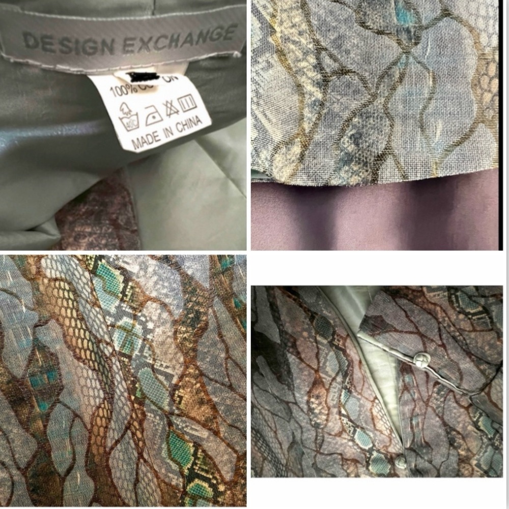 Vintage Metallic Brown Snake-Inspired Jacket • Seafoam Green Trim - Picture 11 of 15